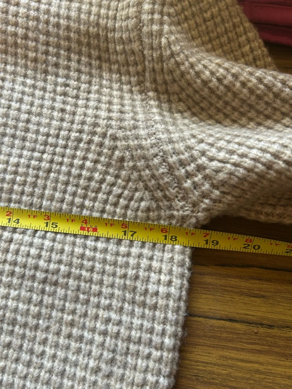 FatFace Men’s Waffle Knit Quarter Zip Mock Neck Sweater Oatmeal Small
